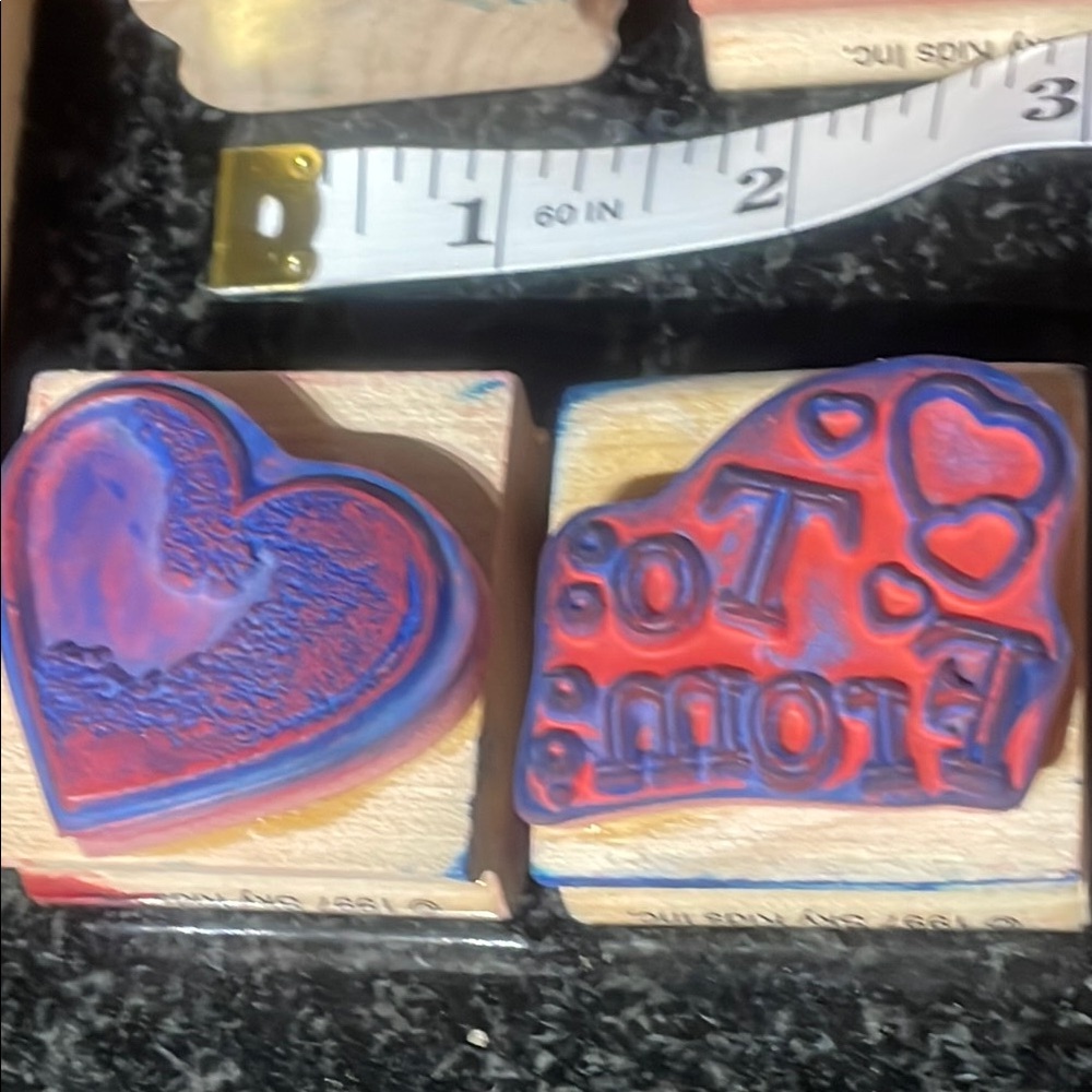 Vtg 1997 Sky Kids - Wooden Stamp Set 9 pieces - Picture 4 of 8